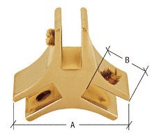 CRL Deluxe Brass Plated 3-Way 120 Degree Glass Furniture Clips for 3/4" Glass - GFC7120BR