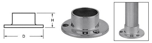 CRL Brushed Stainless Full Flange for 1-1/2" Tubing - HR15YBS