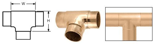 CRL Polished Brass Flush Tee for 2" Tubing - HR20KPB