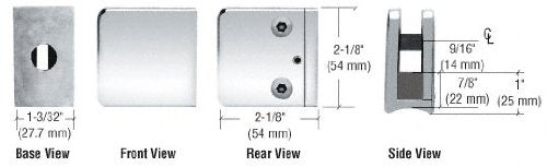 CRL Chrome Z-Series Large Square Clamp - Z135CH