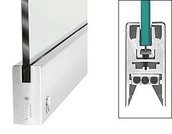 CRL Polished Stainless 4" Square Door Rail With Lock for 1/2" Glass - 35-3/4 - DR4SPS12SL