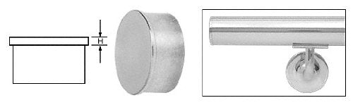 CRL Polished Stainless Flat End Caps for 1-1/2" Diameter Tubing - HR15FPS