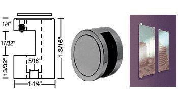 CRL Gun Metal Edge Grip for 1/2" Material - EG12GM