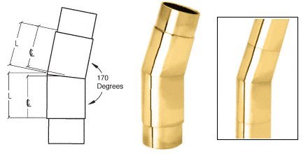 CRL Polished Brass Mitered Style 170 Degree Flush Angle - HR15SAPB