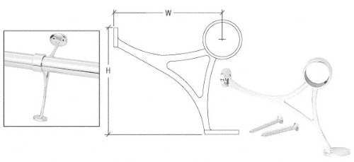 CRL Polished Stainless Combination Bracket for 1-1/2" Tubing - FRCB15PS