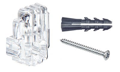 CRL 1/8" Clear Mirror Clip, Screw and Anchor Set - Package - 7AWSA