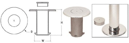 CRL Polished Stainless Floor Socket With Cap for 2" Tubing - HR20FSPS