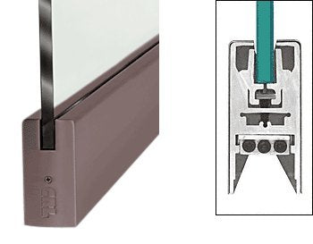 CRL Dark Bronze 4" Square Door Rail Without Lock for 1/2" Glass [35-3/4" Length] - DR4SDU12S