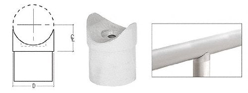 CRL Brushed Stainless Coped Perpendicular Collar for 1" Tubing - HR10CCBS