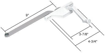 CRL 9-1/2" Arm Right Hand White Casement Window Operator Face Mount - EP23019