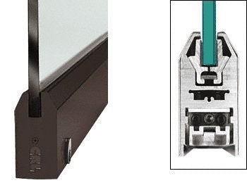 CRL Dark Bronze 4" Tapered Door Rail With Lock for 1/2" Glass [35-3/4" Length] - DR4TDU12SL