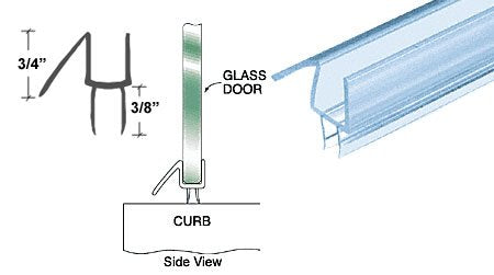 CRL Co-Extruded Clear Bottom Wipe with Drip Rail for 3/8" Glass - 31-5/8 in long