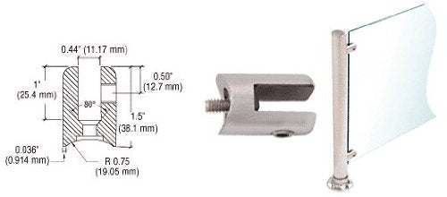 CRL Brushed Stainless Fixed Glass Fitting for 1-1/2" Tubing - SA60BS