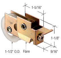 CRL 1-1/2" Nylon Ball-Bearing Wardrobe Door Roller Assembly - N6946