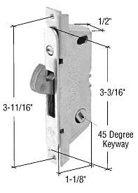 CRL 1/2" Wide Stainless Steel Round End Face Plate Mortise Lock with Automatic Latching for Adams Rite® Doors - E2148
