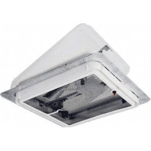 CRL White 14" x 14" Plexiglass Roof Vent with Built-In 12 Volt Fan - V209437