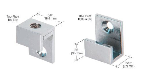 CRL Brushed Nickel 5/8" Wide Mirror Clip Set - MC01BN