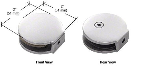 CRL Polished Chrome Round Fixed Panel U-Clamp - RC79CH