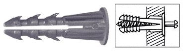 CRL 3/16" Plastic Screw Anchor with Shoulder [100 each] - P1329C