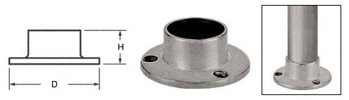 CRL Brushed Stainless Full Flange for 1" Tubing - HR10YBS