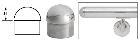 CRL Polished Stainless Dome End Caps for 1-1/2" Diameter Tubing - HR15DPS