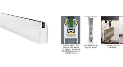 CRL Brushed Stainless 3/4" Glass 4" Tapered Door Rail Without Lock - 35-3/4" Length - DR4TBS34S