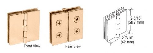 CRL Brass Finish Double Glass-to-Glass Inline Hinges - EH240