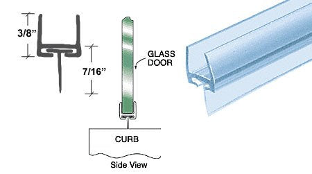 CRL Polycarbonate Bottom Rail with Wipe for 5/16" Glass - 32-5/8 in long - P450BR
