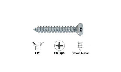 CRL 8 x 1-1/2" Flat Head Phillips Sheet Metal Screws [100 pack] - 8X112FHPSMS