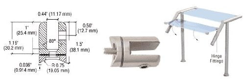 CRL Brushed Stainless Swivel Glass Fitting for 1-1/2" Tubing - SA61BS