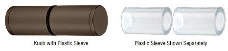 CRL Cylinder Style Finish Back-to-Back Shower Door Knob With Plastic Sleeve