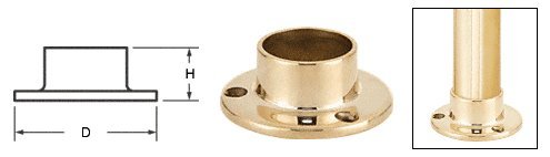 CRL Polished Brass Full Flange for 2" Tubing - HR20YPB