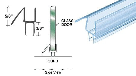 CRL Co-Extruded Clear Bottom Wipe with Drip Rail for 1/4" Glass - P914WS -95"