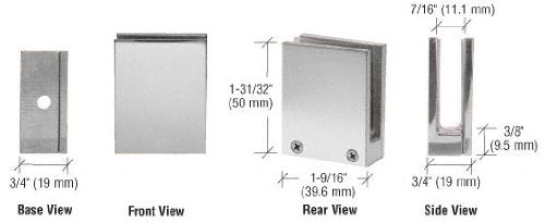 CRL Chrome Face Plate Clamp for 1/4 to 3/8 Glass - EH12