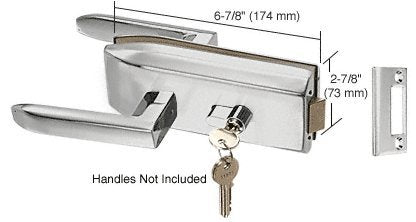 CRL Clear Anodized Glass Mounted Latch with Lock and Thumbturn - PTH311A