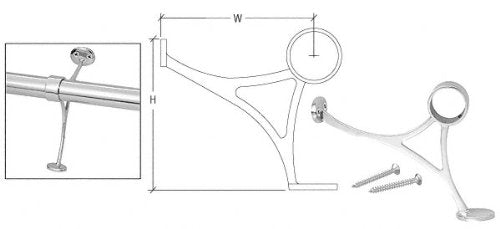 CRL Polished Stainless Combination Bracket for 1-1/2" Tubing - FRCB15BS