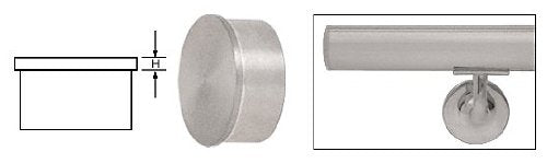 CRL Brushed Stainless Flat End Cap for 1-1/2" Round Tubing - HR15FBS