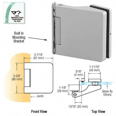 CRL Satin Anodized Sofia Free-Swinging Interior Door Hinge - PTH353SA