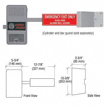 CRL DETEX® Battery Alarmed Exit Control Lock with Short Bar - ECL230D