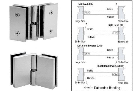 CRL Brushed Stainless Acting Right Hand Glass-to-Glass Gate Hinge - GH180RBS