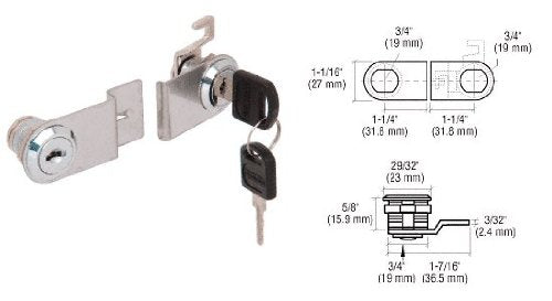 CRL Chrome Plated Lock for Double Swinging Glass Door - LK26KA