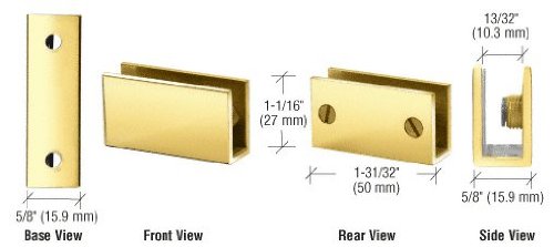 CRL Brass Long Set Screw Clamp for 1/4" to 5/16" Glass - EH40