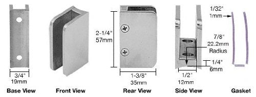 CRL Brushed Stainless 3/8" Top Post Glass Clip - SA87BS