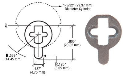 CRL AR MS Style Cam for Use with Mortise Cylinder - DRACAM