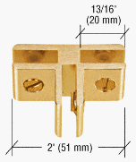 CRL Gold Anodized Aluminum Three-Way 90 Degree Glass Connector - E314GA