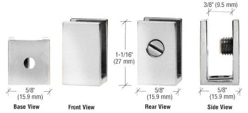 CRL Chrome Set Screw Clamp for 1/4" to 5/16" Glass - EH30