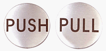 CRL Polished Stainless 2" Round Push/Pull Set - Etched Stainless Steel - RPP2PS