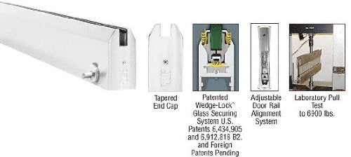 CRL Brushed Stainless 1/2" Glass 4" Tapered Door Rail With Lock - 35-3/4" Length - DR4TBS12SL