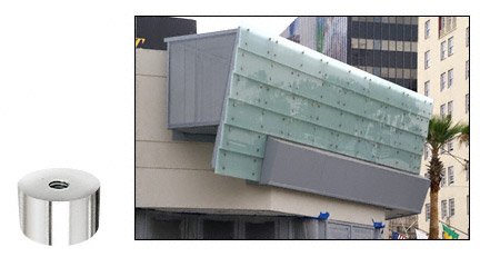 CRL Polished Stainless Standoff Base 1-1/2" Diameter by 1/2" Long - S0B11212PS