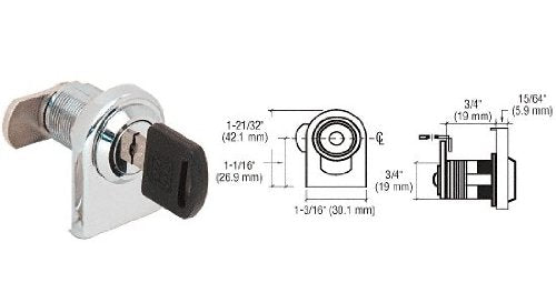 CRL Chrome Plated Round Top Swinging Glass Door Lock - LK34KA